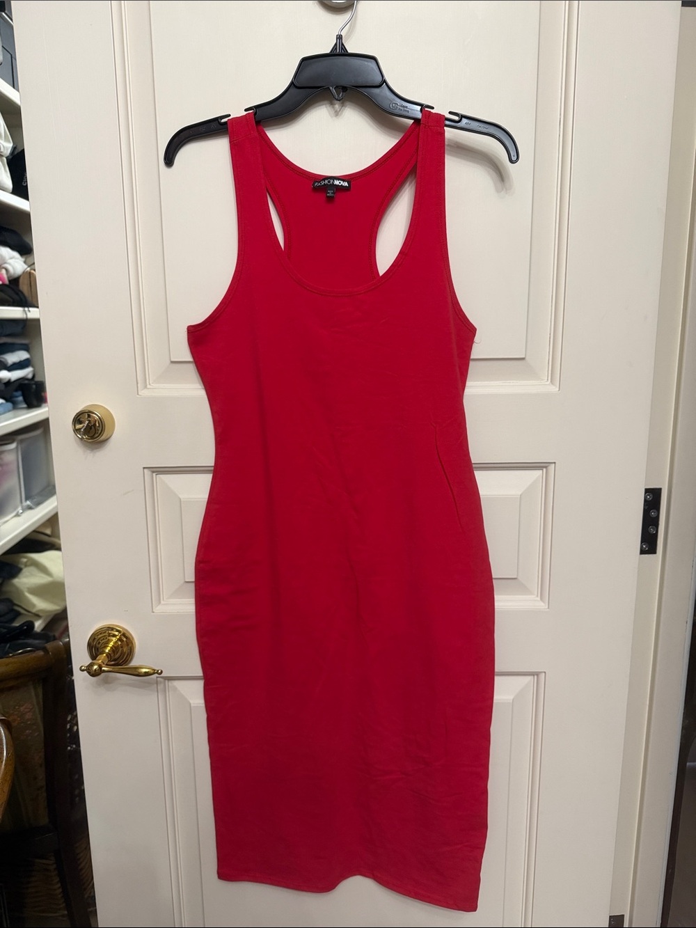 Fashion Nova Red Racerback Midi Dress